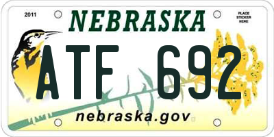 NE license plate ATF692