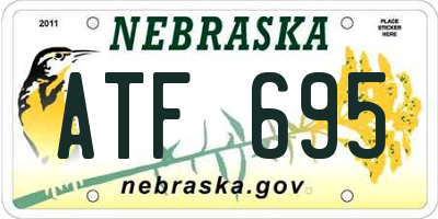 NE license plate ATF695