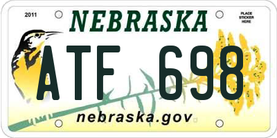 NE license plate ATF698