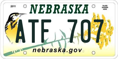 NE license plate ATF707