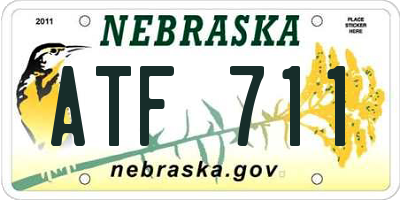 NE license plate ATF711