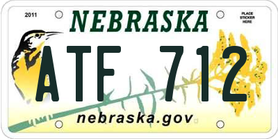 NE license plate ATF712