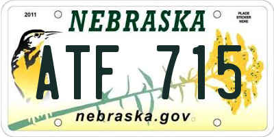 NE license plate ATF715