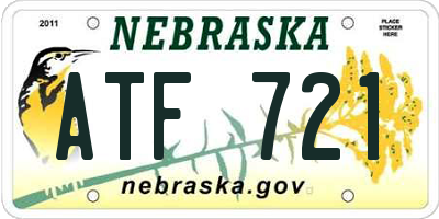 NE license plate ATF721