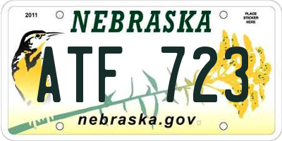 NE license plate ATF723