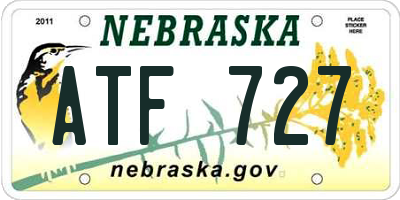 NE license plate ATF727