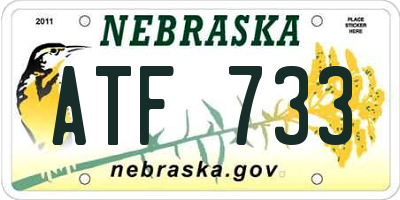 NE license plate ATF733