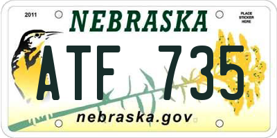 NE license plate ATF735