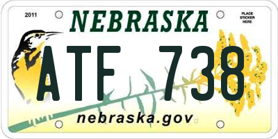 NE license plate ATF738
