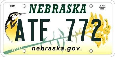 NE license plate ATF772