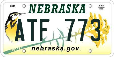 NE license plate ATF773