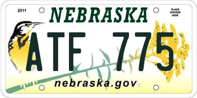 NE license plate ATF775
