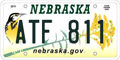 NE license plate ATF811