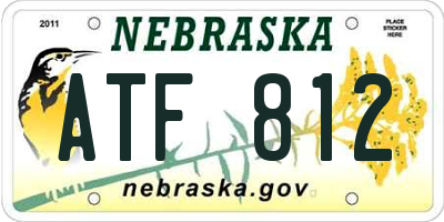 NE license plate ATF812