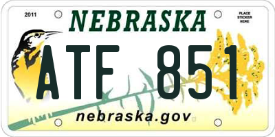 NE license plate ATF851