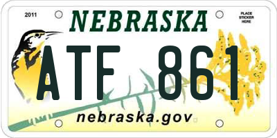NE license plate ATF861
