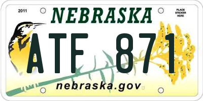 NE license plate ATF871
