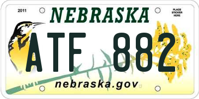 NE license plate ATF882