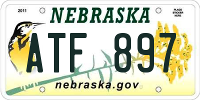 NE license plate ATF897