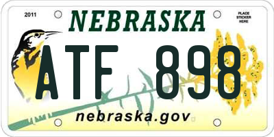 NE license plate ATF898