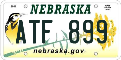 NE license plate ATF899