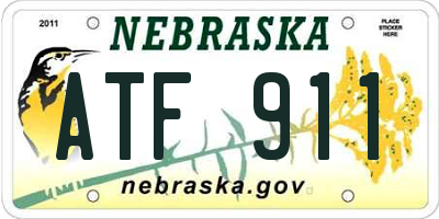 NE license plate ATF911
