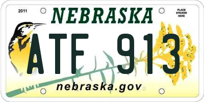 NE license plate ATF913