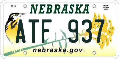 NE license plate ATF937