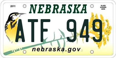 NE license plate ATF949