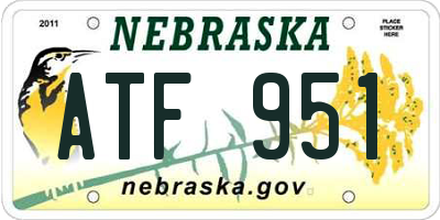 NE license plate ATF951
