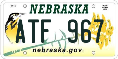 NE license plate ATF967
