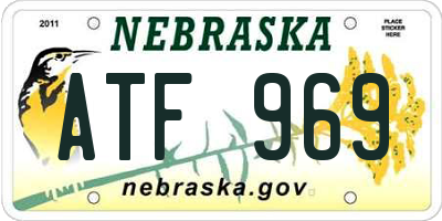 NE license plate ATF969