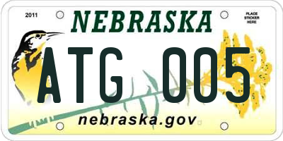 NE license plate ATG005