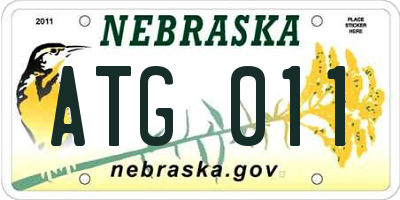 NE license plate ATG011