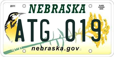 NE license plate ATG019