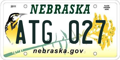 NE license plate ATG027