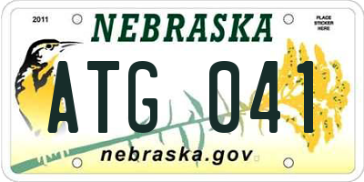 NE license plate ATG041