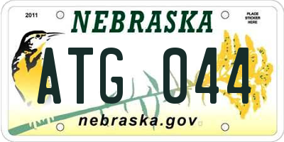 NE license plate ATG044