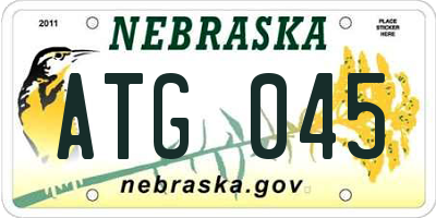 NE license plate ATG045