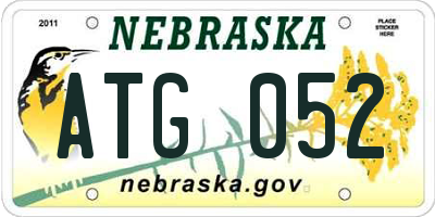NE license plate ATG052