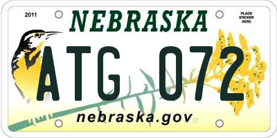 NE license plate ATG072