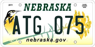 NE license plate ATG075