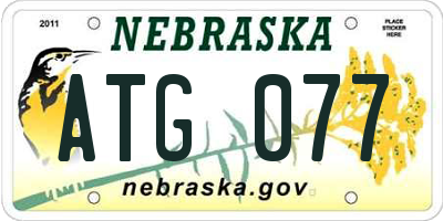 NE license plate ATG077