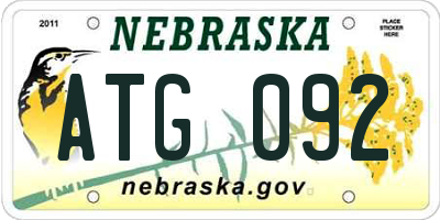 NE license plate ATG092