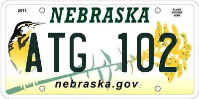 NE license plate ATG102