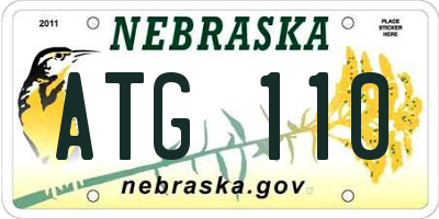NE license plate ATG110