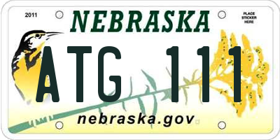 NE license plate ATG111