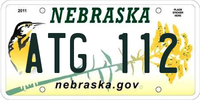 NE license plate ATG112