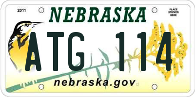 NE license plate ATG114