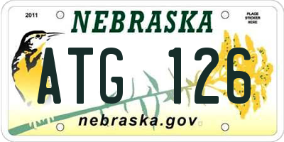 NE license plate ATG126
